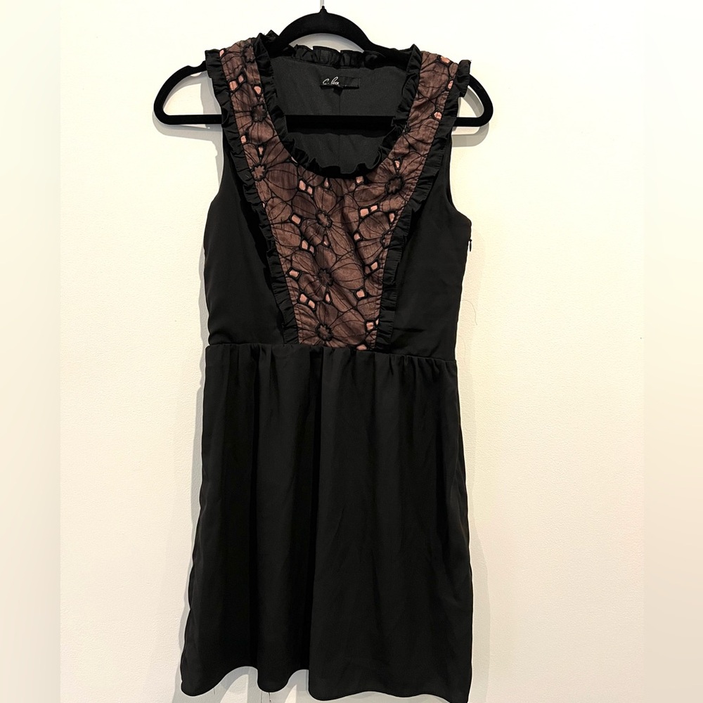 C. Luce Black Dress with Lace Detail